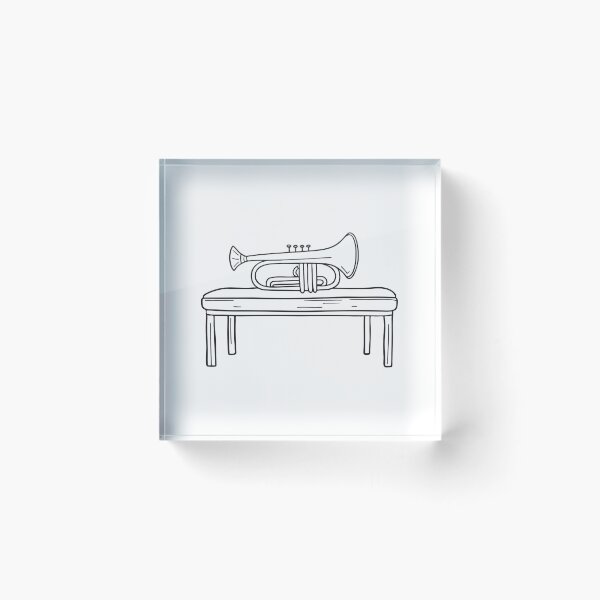 Item preview, Trumpet Resting on Piano Bench designed and sold by rasagamastore.