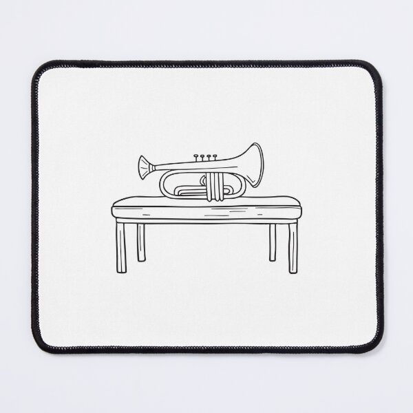 Item preview, Trumpet Resting on Piano Bench designed and sold by rasagamastore.