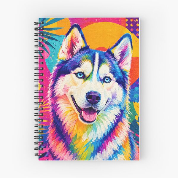 Item preview, Happy Siberian Husky Pop Art – Colorful Tropical Dog Portrait designed and sold by alw951.