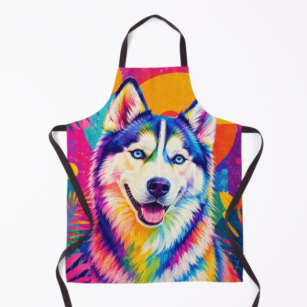 Item preview, Happy Siberian Husky Pop Art – Colorful Tropical Dog Portrait designed and sold by alw951.