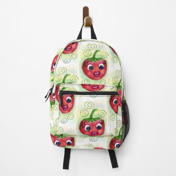 Item preview, Cute funny aesthetic minimalist vintage lady cherry red tomato cartoon face with makeup on and doodle background designed and sold by Shukasya-Arts.