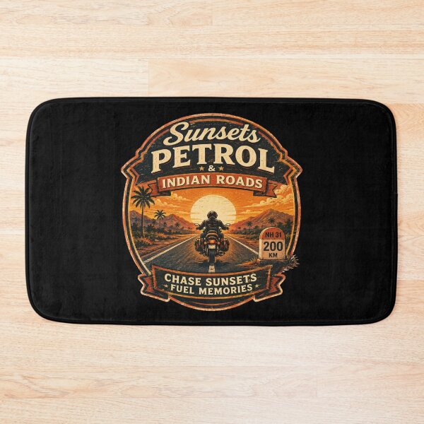 Item preview, Sunsets Petrol & Indian Roads Motorcycle Shirt | Vintage Biker Adventure Design | Chase Sunsets Fuel Memories designed and sold by Globalcitytees.
