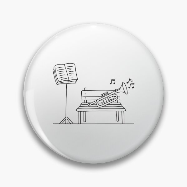 Item preview, Trumpet on Bench Near Music Stand designed and sold by rasagamastore.
