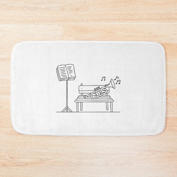 Item preview, Trumpet on Bench Near Music Stand designed and sold by rasagamastore.