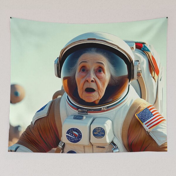 Item preview, Old woman in a space suit in Space designed and sold by Colin Bentham.