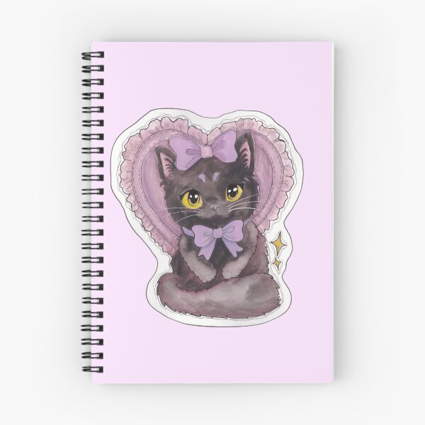 Item preview, Bows Kitty — Cute Hand Drawn Gothic Cat Art designed and sold by Darkfully-Done.