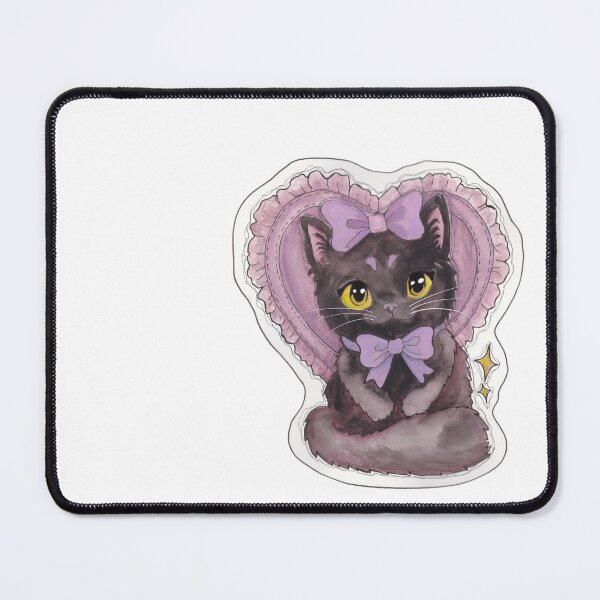 Item preview, Bows Kitty — Cute Hand Drawn Gothic Cat Art designed and sold by Darkfully-Done.
