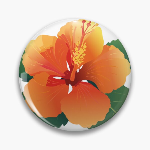 Item preview, Tropical Orange Hibiscus Flower Botanical Illustration designed and sold by vonalvarazs.