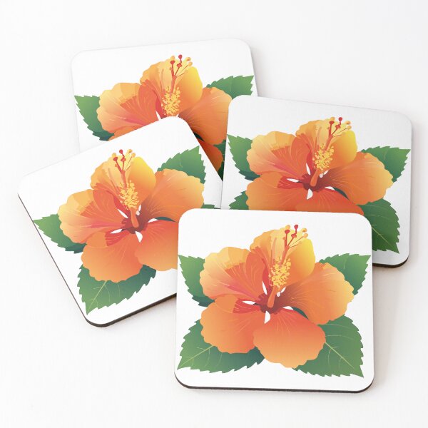 Item preview, Tropical Orange Hibiscus Flower Botanical Illustration designed and sold by vonalvarazs.