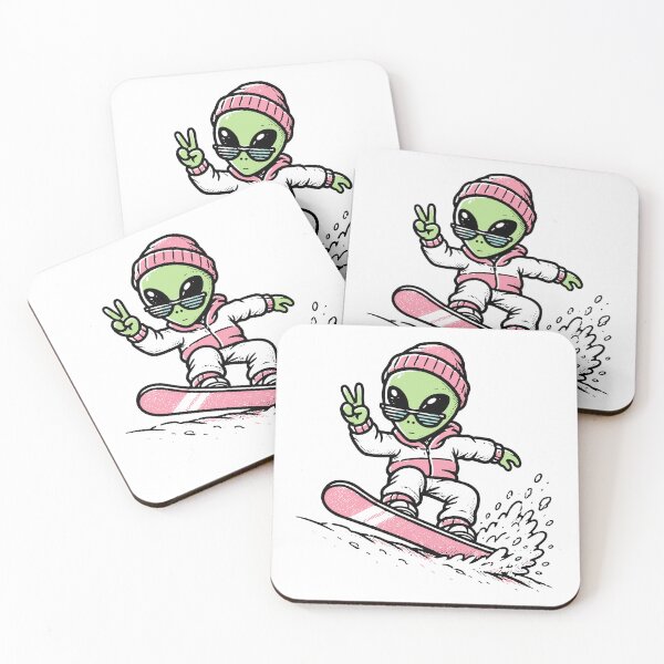 Item preview, Cool Alien Snowboarder Pink Winter designed and sold by American Spirit.