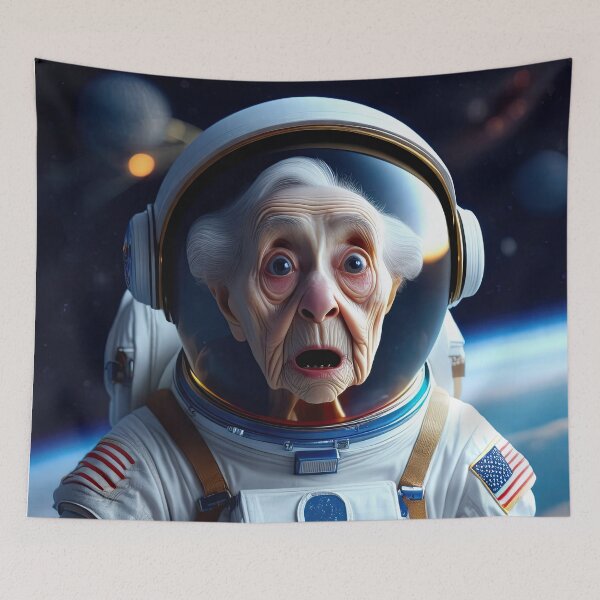 Item preview, Old woman in a space suit in Space designed and sold by Colin Bentham.