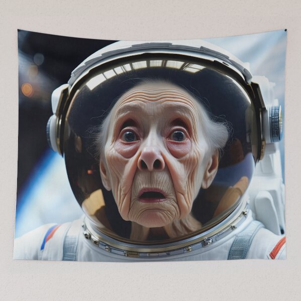 Item preview, Old woman in a space suit in Space designed and sold by Colin Bentham.