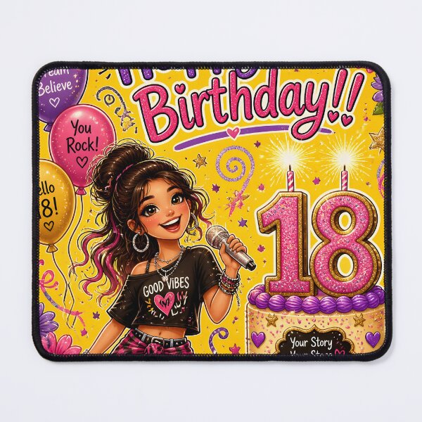 Item preview, Pop Star 18th Birthday Illustration designed and sold by Clockwork and Bloom.