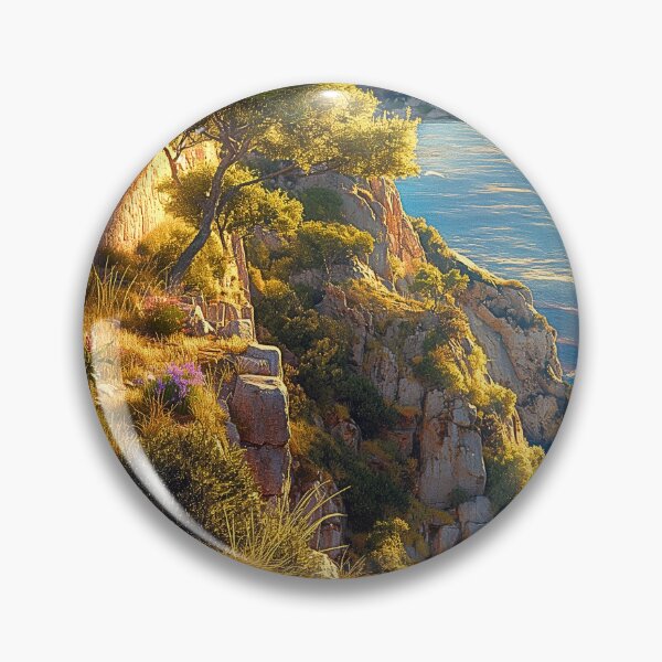 Item preview, Mediterranean Clifftop Print | Lavender Coast Sunset Wall Art designed and sold by JPrintsInc.