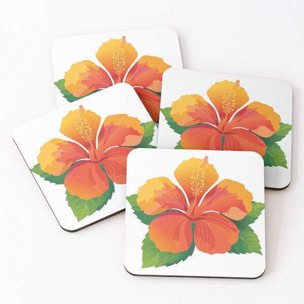 Item preview, Orange Yellow Hibiscus Tropical Flower Floral Art designed and sold by vonalvarazs.