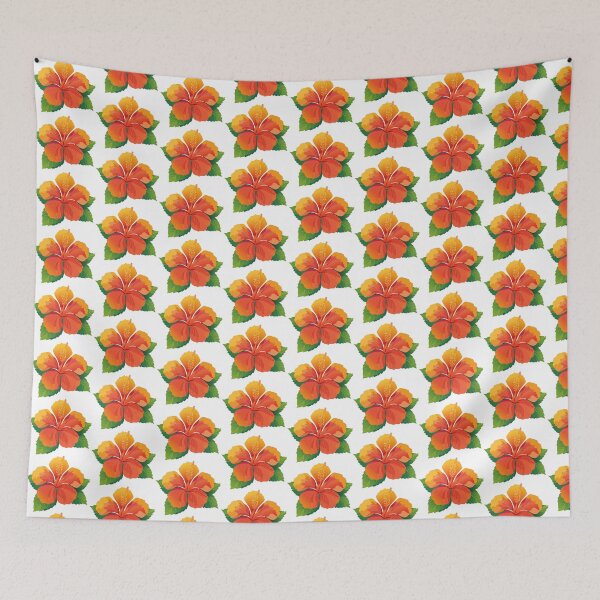 Item preview, Orange Yellow Hibiscus Tropical Flower Floral Art designed and sold by vonalvarazs.
