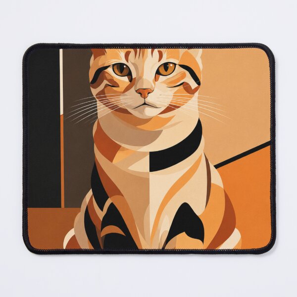 Item preview, Orange Tabby Cat Bauhaus Poster – Mid Century Modern Geometric Cat Wall Art Retro Abstract Cat Poster Decor designed and sold by IconicDesignsXd.