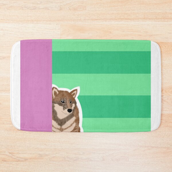 Item preview, 80's vibes colors (green, pink) with sesame Shiba Inu designed and sold by ShibaCruise-On.