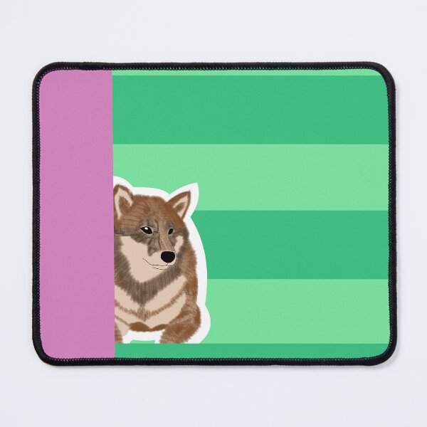 Item preview, 80's vibes colors (green, pink) with sesame Shiba Inu designed and sold by ShibaCruise-On.