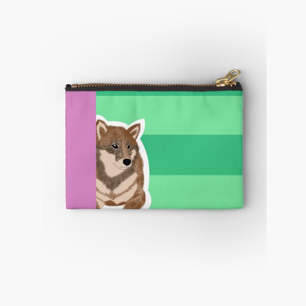 Item preview, 80's vibes colors (green, pink) with sesame Shiba Inu designed and sold by ShibaCruise-On.