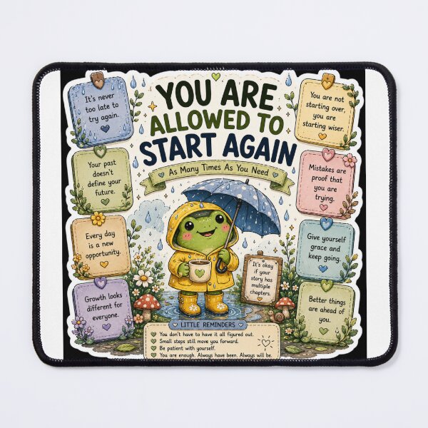Item preview, You Are Allowed To Start Again Frog Sticker designed and sold by NexusPixels.