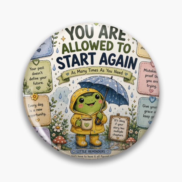 Item preview, You Are Allowed To Start Again Frog Sticker designed and sold by NexusPixels.