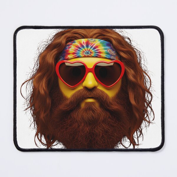 Item preview, Groovy Hippie Dude - 70s Retro Bearded Face designed and sold by Melian Vintage.