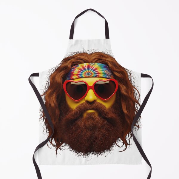 Item preview, Groovy Hippie Dude - 70s Retro Bearded Face designed and sold by Melian Vintage.