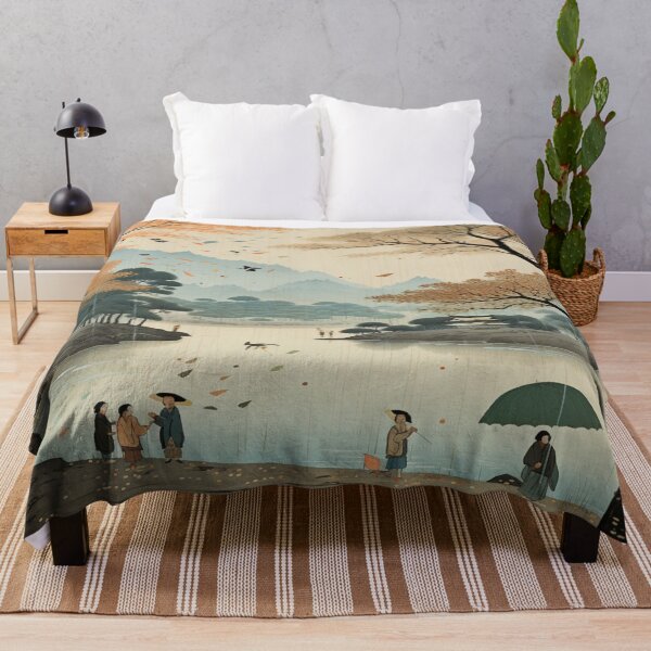 Item preview, Traditional Japanese Illustration - People on a Rainy Day designed and sold by DaisukiTokyo.