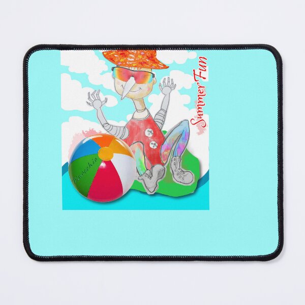 Item preview, Summer Fun Playing Wood PINOCCHIO with Beach Ball (Original Drawing by ACCI) designed and sold by VanyssaGraphics.