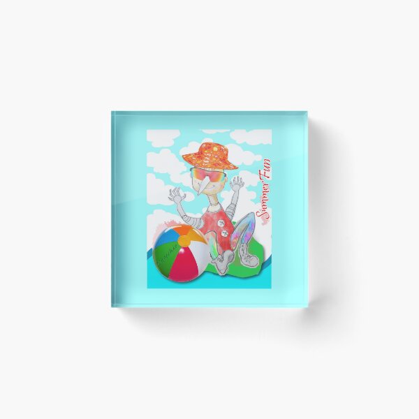 Item preview, Summer Fun Playing Wood PINOCCHIO with Beach Ball (Original Drawing by ACCI) designed and sold by VanyssaGraphics.