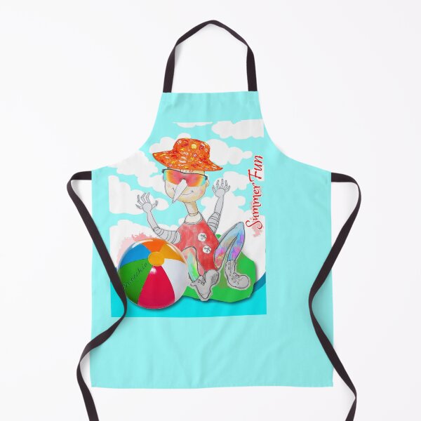 Item preview, Summer Fun Playing Wood PINOCCHIO with Beach Ball (Original Drawing by ACCI) designed and sold by VanyssaGraphics.