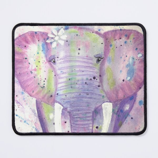 Item preview, Purple Elephant In Mixed Media With Green And Blue Splatters designed and sold by Kimmieannst66.