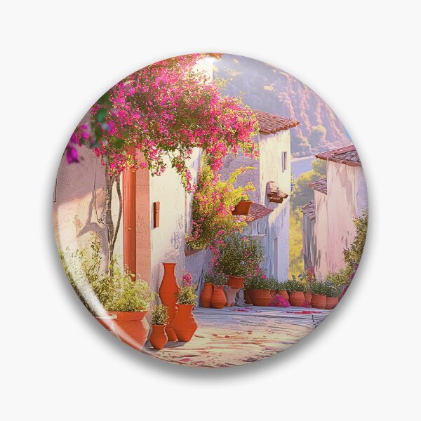 Item preview, Mediterranean Village Print | Bougainvillea Street Wall Art designed and sold by JPrintsInc.