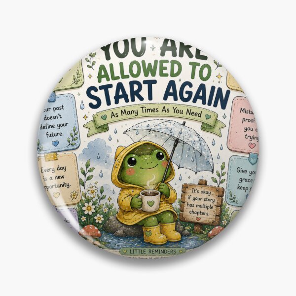 Item preview, You Are Allowed To Start Again Frog Sticker designed and sold by NexusPixels.