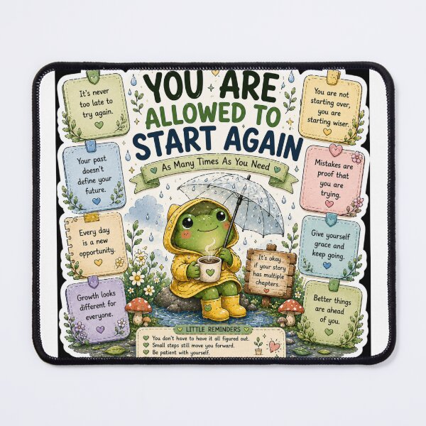 Item preview, You Are Allowed To Start Again Frog Sticker designed and sold by NexusPixels.