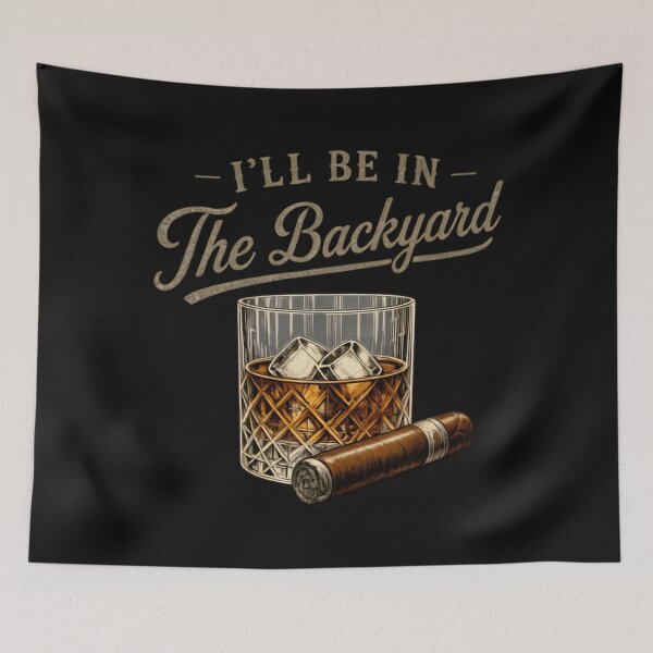 Item preview, Cigar Bourbon Backyard Whiskey Lover Relaxation Design designed and sold by Brokentemple.