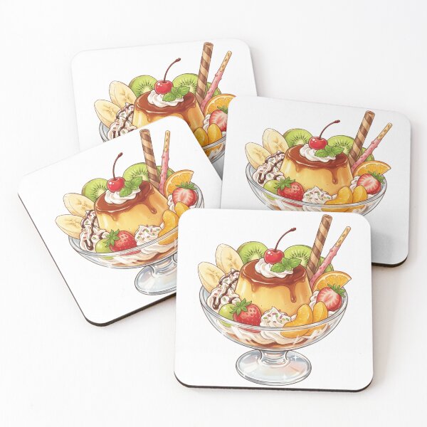 Item preview, Japanese Retro Pudding A La Mode Sticker | Showa Kissaten Dessert Illustration designed and sold by vekotpu.