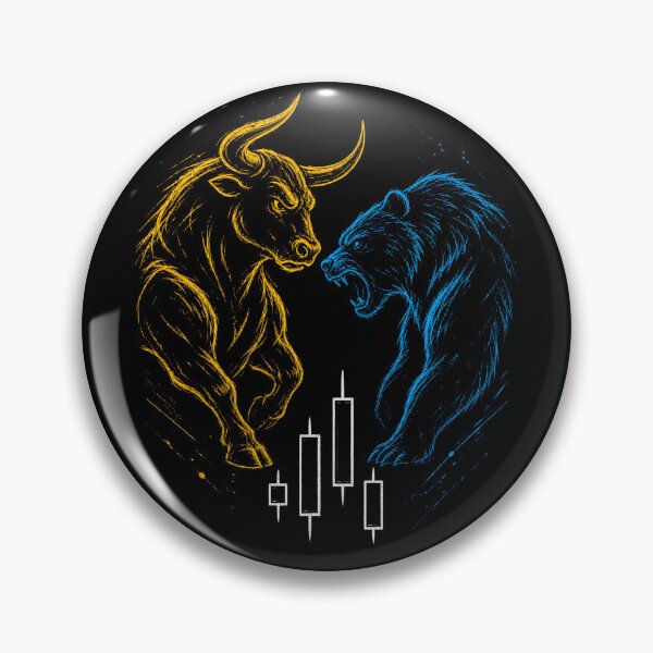 Item preview, Bull vs Bear Stock Market Trader Art designed and sold by Marel55.