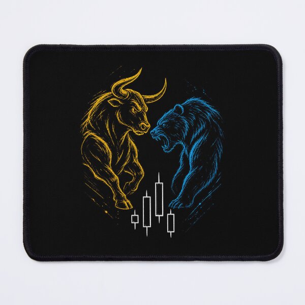 Item preview, Bull vs Bear Stock Market Trader Art designed and sold by Marel55.