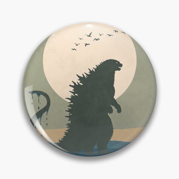 Item preview, Godzilla Walking on Beach Japandi Minimalist Art designed and sold by Syrupulse.