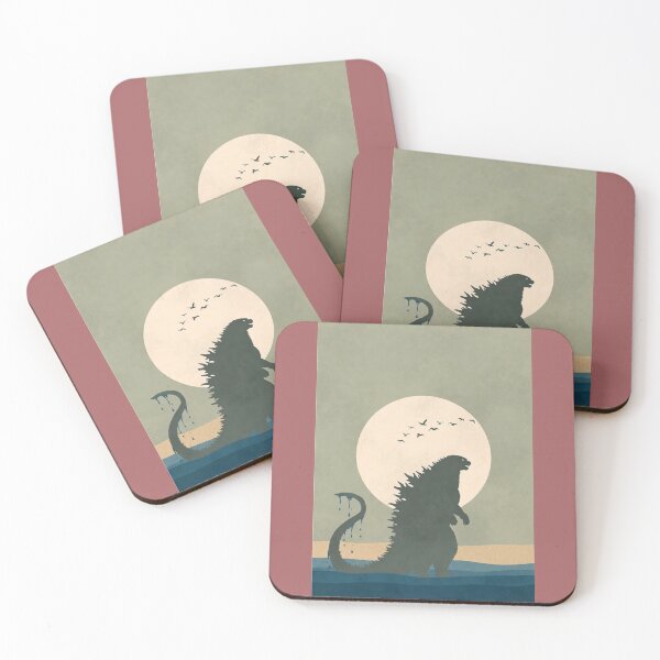 Item preview, Godzilla caminando por la playa Arte minimalista japonés designed and sold by Syrupulse.