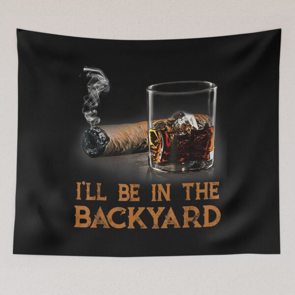 Item preview, Backyard Cigar Whiskey Lover Bourbon Relaxation Design designed and sold by Brokentemple.
