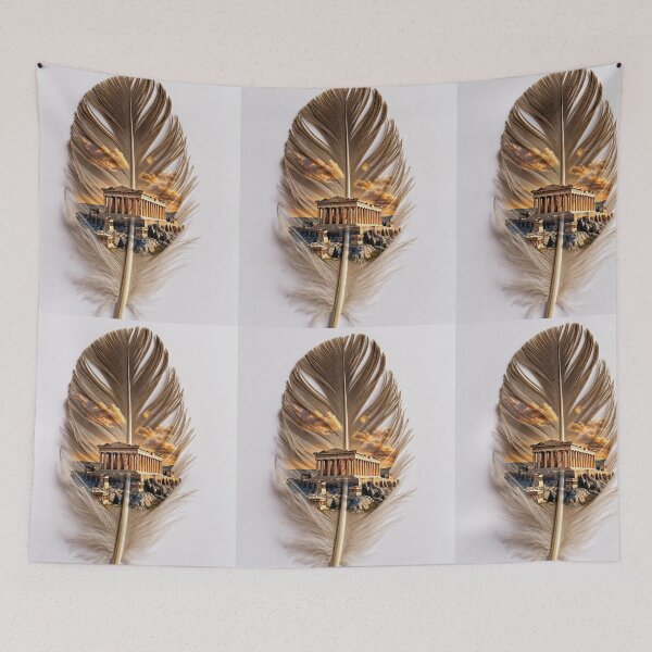 Item preview, Athens Feather Art | Acropolis Greece Travel Illustration designed and sold by GalleryPeak.
