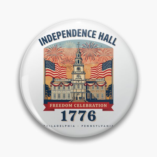 Item preview, Independence Hall Freedom Celebration 1776 – Philadelphia Pennsylvania Patriotic 4th of July Design designed and sold by ArcticFoxStudio.