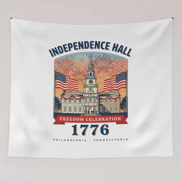 Item preview, Independence Hall Freedom Celebration 1776 – Philadelphia Pennsylvania Patriotic 4th of July Design designed and sold by ArcticFoxStudio.