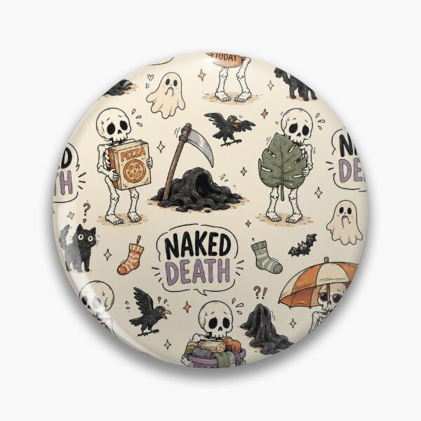 Item preview, Naked Death Funny Grim Reaper – Awkward Skeleton Cartoon Pattern designed and sold by OpenDreamArts.
