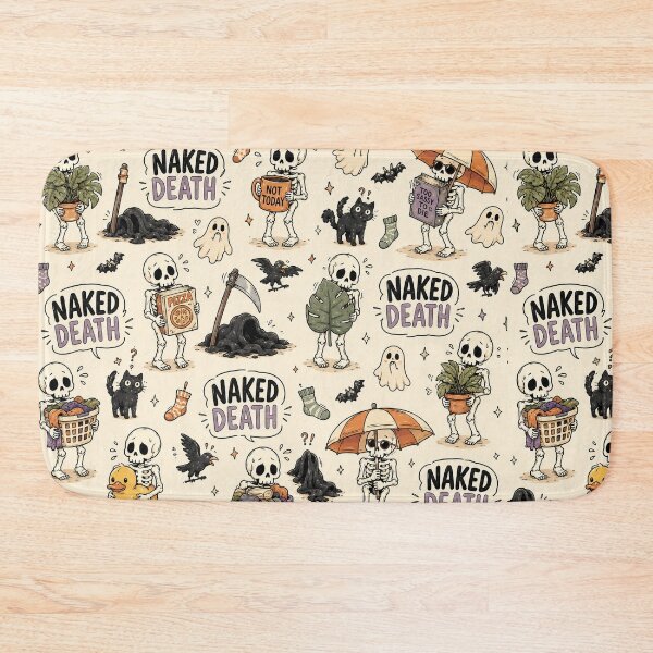 Item preview, Naked Death Funny Grim Reaper – Awkward Skeleton Cartoon Pattern designed and sold by OpenDreamArts.