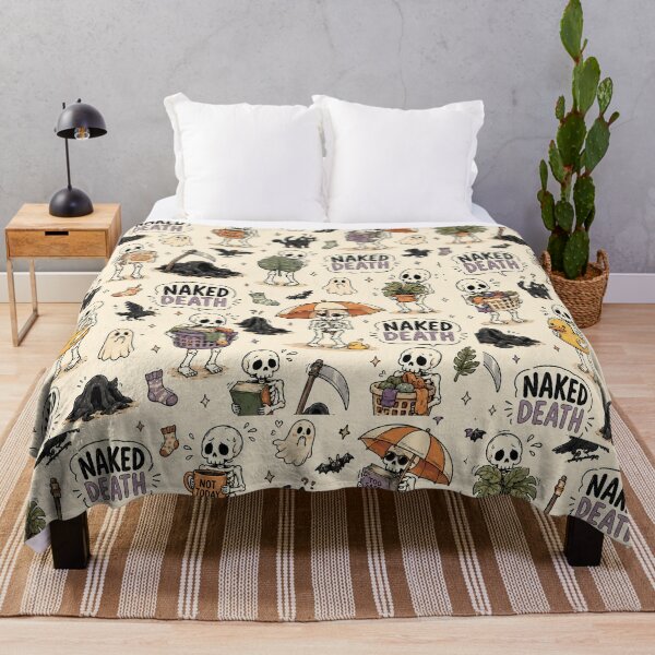 Item preview, Naked Death Funny Grim Reaper – Awkward Skeleton Cartoon Pattern designed and sold by OpenDreamArts.