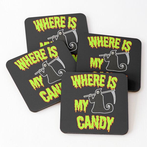 Item preview, Where Is My Candy Funny Grim Reaper Halloween Graphic designed and sold by SoftAuraStudi0.